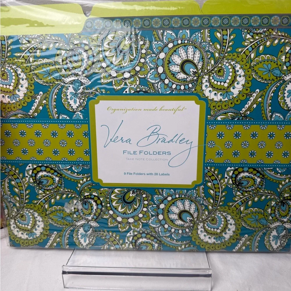 NWT Vera Bradley Peacock File Folders Retired Pattern